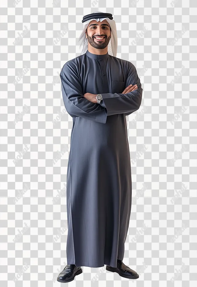 Confident Kuwaiti Man in Modern Traditional Attire