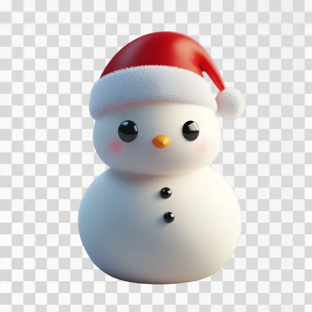 Charming Snowman in Santa Hat: HD Cartoon Art