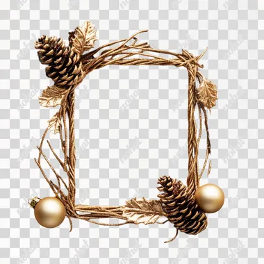 christmas ornament frame made from golden pine tree