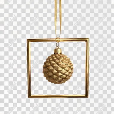 christmas ornament frame made from golden pine tree