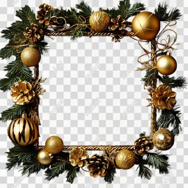 christmas ornament frame made from golden pine tree