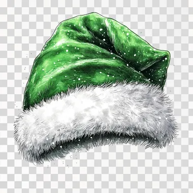 photograph of green santa hat, realistic, clip art, --s 250