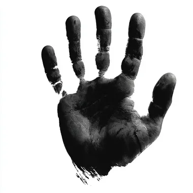a black vector like hand print on white background  --raw rofile oy1d1br