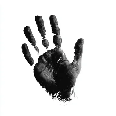 a black vector like hand print on white background  --raw rofile oy1d1br