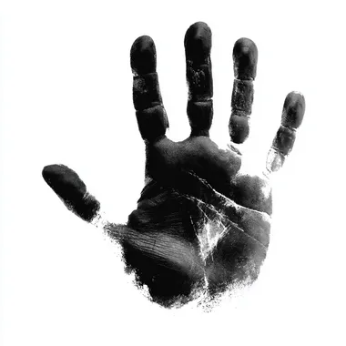 a black vector like hand print on white background  --raw rofile oy1d1br