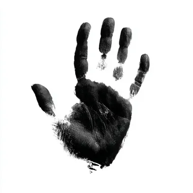 a black vector like hand print on white background  --raw rofile oy1d1br