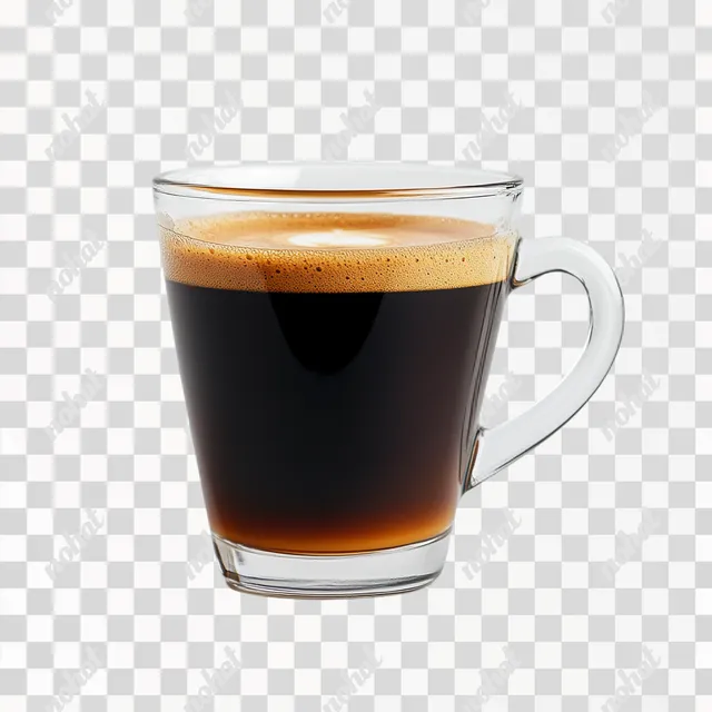 PNG Americano Coffee in a Transparent Mug for Modern Living Spaces