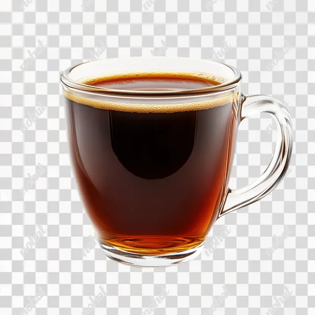 PNG Americano in a transparent mug for cozy living room settings