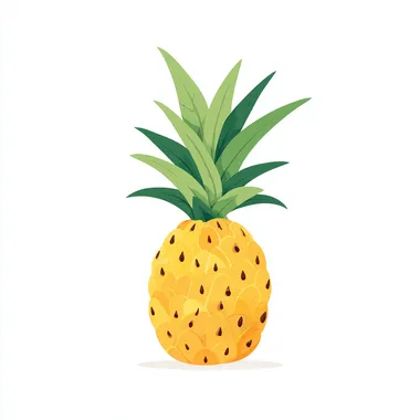 Vector illustration of a pineapple, minimal, few details, flat illustration style, no shadows, no gradients, flat colors, color blocks, simplicity, for graphic design, pure white background   pocp43m