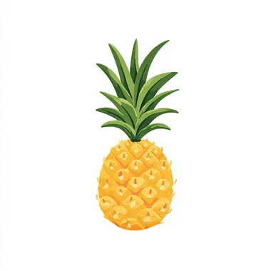 Vector illustration of a pineapple, minimal, few details, flat illustration style, no shadows, no gradients, flat colors, color blocks, simplicity, for graphic design, pure white background   pocp43m