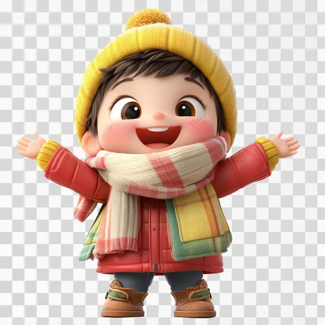 Cheerful 3D Cartoon Boy in Bright Colors