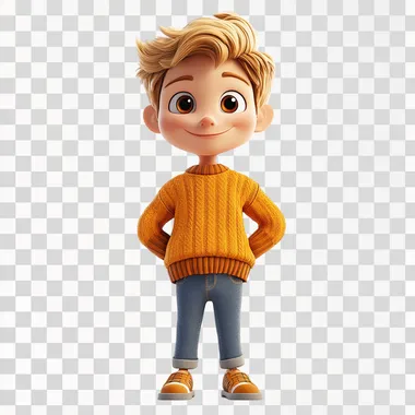 Ham cartoon boy, 3D rendering, white background, centered composition, bright lighting, soft colors, smiling expression, cartoon style, rich details, cute appearance, three-dimensional, high saturation, warm atmosphere, lively and vivid.,,in clothes