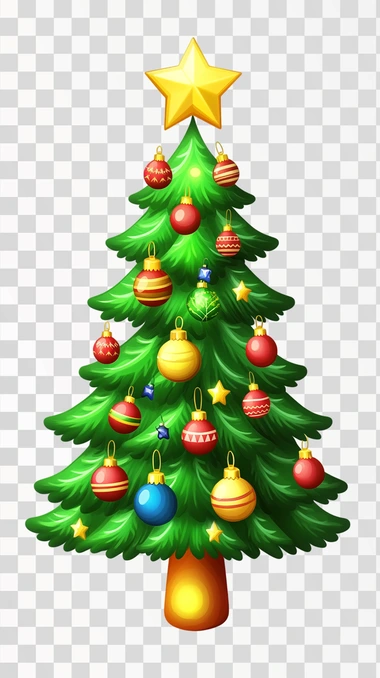 christmas tree emoji in 3D with a white background, just a beautiful tree, isolated on white background, png transparent image