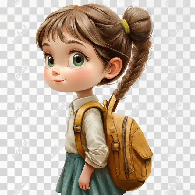 Adventures of a Little Schoolgirl in Cartoon Style