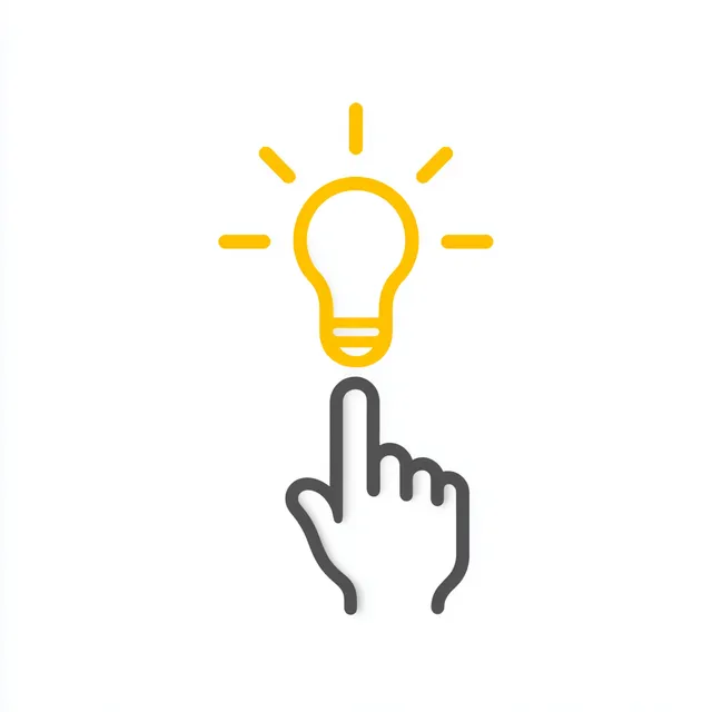 Inspiring Idea Illustration with Finger and Light Bulb