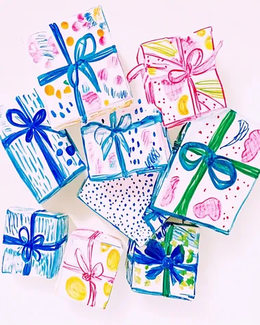 bunch of gift boxes, blue and white colors, white background  407997125