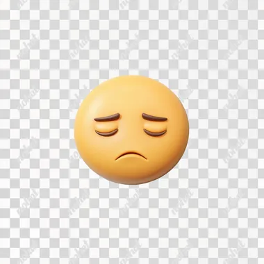 a basic flat emoji, like the standard phone options, of a bored person on a white background