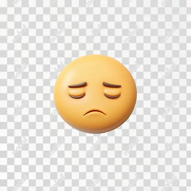 PNG Bored person emoji with closed eyes on white background for messaging