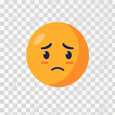 a basic flat emoji, like the standard phone options, of a bored person on a white background