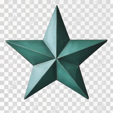 Star, green, stereo, white background