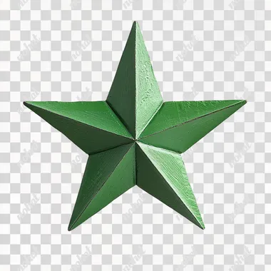 Star, green, stereo, white background