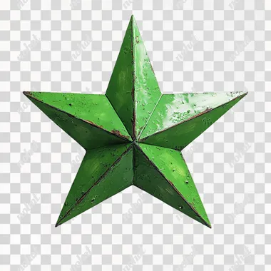 Star, green, stereo, white background