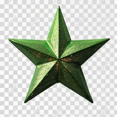 Star, green, stereo, white background
