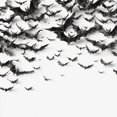 bats flying, halloween vibes, 3d style, white background