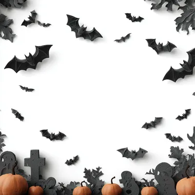 bats flying, halloween vibes, 3d style, white background
