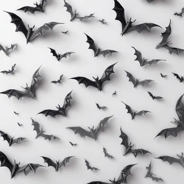 bats flying, halloween vibes, 3d style, white background