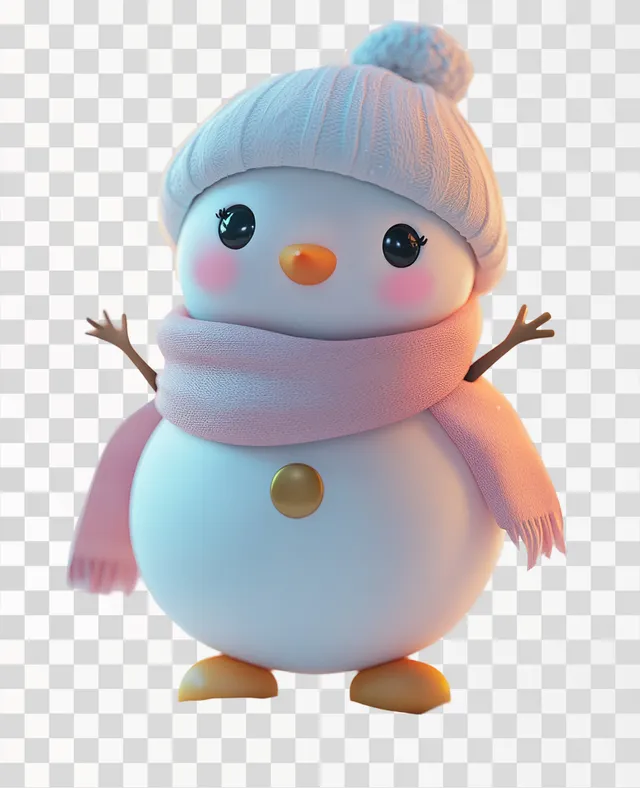 Charming 3D Snowman: A Warm Winter Delight