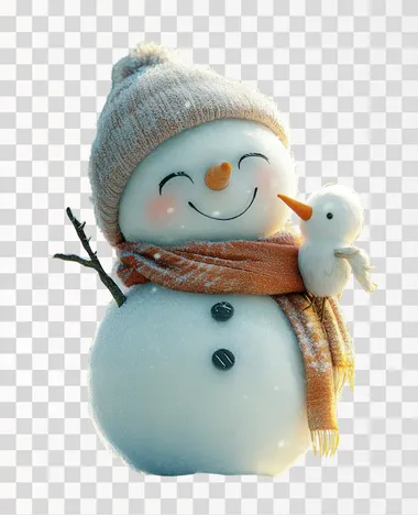 White background, white, winter snowman, 3D cartoon, bright colors, dominated by warm tones, cute, cute snowman