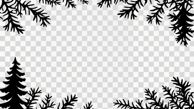 Christmas Tree Border, rectangle shape, isolated