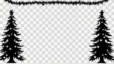 Christmas Tree Border, rectangle shape, isolated