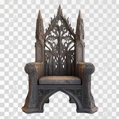a intricate throne unreal engine render 4k hd detailed on a white background