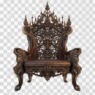 a intricate throne unreal engine render 4k hd detailed on a white background
