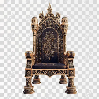 a intricate throne unreal engine render 4k hd detailed on a white background