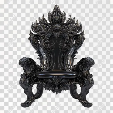 a intricate throne unreal engine render 4k hd detailed on a white background