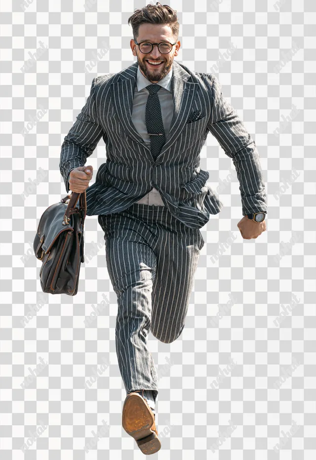 PNG Dynamic Businessman in Motion