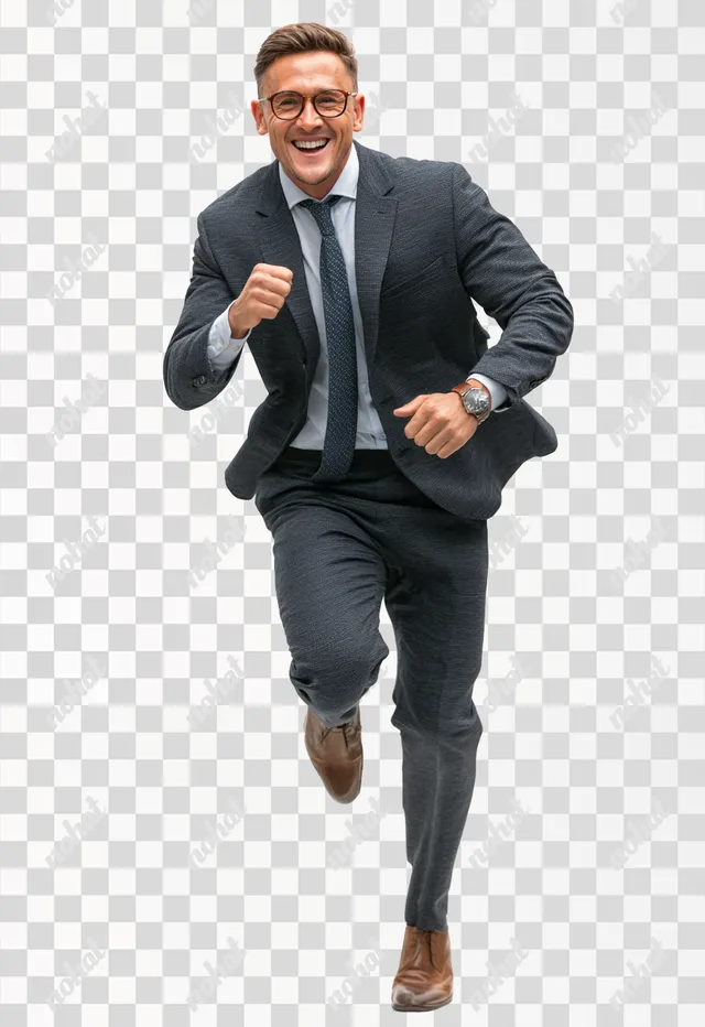 PNG Dynamic Businessman in Action
