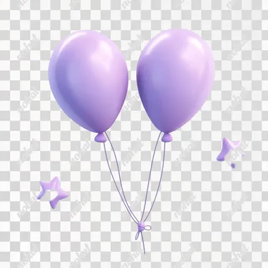balloon, 3d icon, cartoon, clay, smooth shiny, isometric, purple, spotlight, white background, best detail, hd, 3d rendering, high resolution