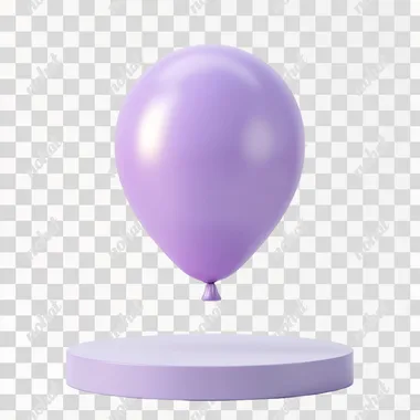 balloon, 3d icon, cartoon, clay, smooth shiny, isometric, purple, spotlight, white background, best detail, hd, 3d rendering, high resolution