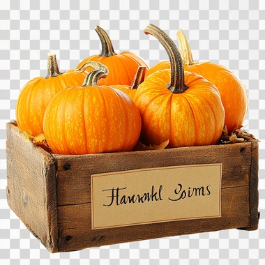 A Thanksgiving greeting with bright orange pumpkins, celebrating the season. , isolated on white background, stock photo style   --s 250