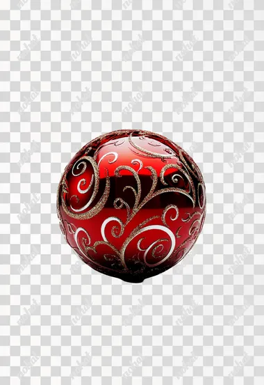 Red Christmas ball. Clean white background, HD, high resolution, high detail, studio lighting, best photograph award
