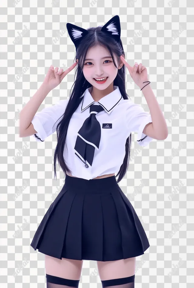 Joyful Victory: Streaming Fun with a Cute Cat-Eared Girl