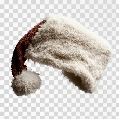 Santa Claus hat, cute, fluffy, knitted, knitted yarn effect, yarn effect, perfect details, ultra-fine, classic Christmas color scheme, white background, no depth of field effect, panoramic view, added details, extremely high resolution,  phfhhny