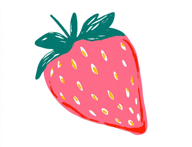 Minimalist Vector Strawberry Illustration