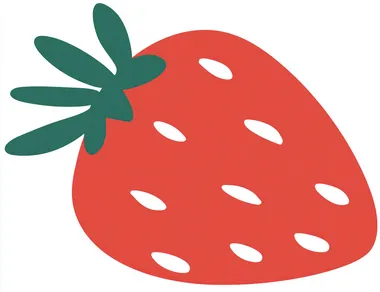 Simple vector strawberry, white background, in the style of Mark Grotjahn and Henri Matisse, simple shapes, flat color, colorful, minimalistic, hand-drawn style, simple lines, clipart isolated on a pure, solid, clean white background in the style of a minimalistic children's book illustration, flat colors, simple shapes, flat colors, high resolution, 2D, low detail, no shadows, high quality, highly stylized.  --s 50