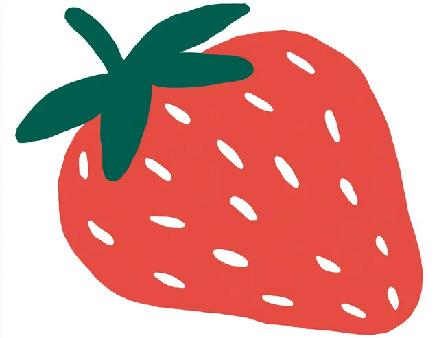 Colorful Minimalistic Strawberry Vector