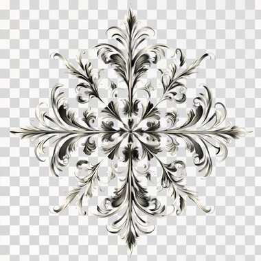 gothic ornament with calligraphy elements, no background, with shading and highlights, symmetrical shapes.